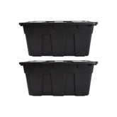 Anko 60L Heavy Duty Storage Container- Set of 2 |Multipurpose Plastic Storage Box with Lid|Leakproof & Dustproof Stackable Storage Organiser |35cm (H) x 63.5cm (W) x 43.5cm (D)- Black| Pack of 2